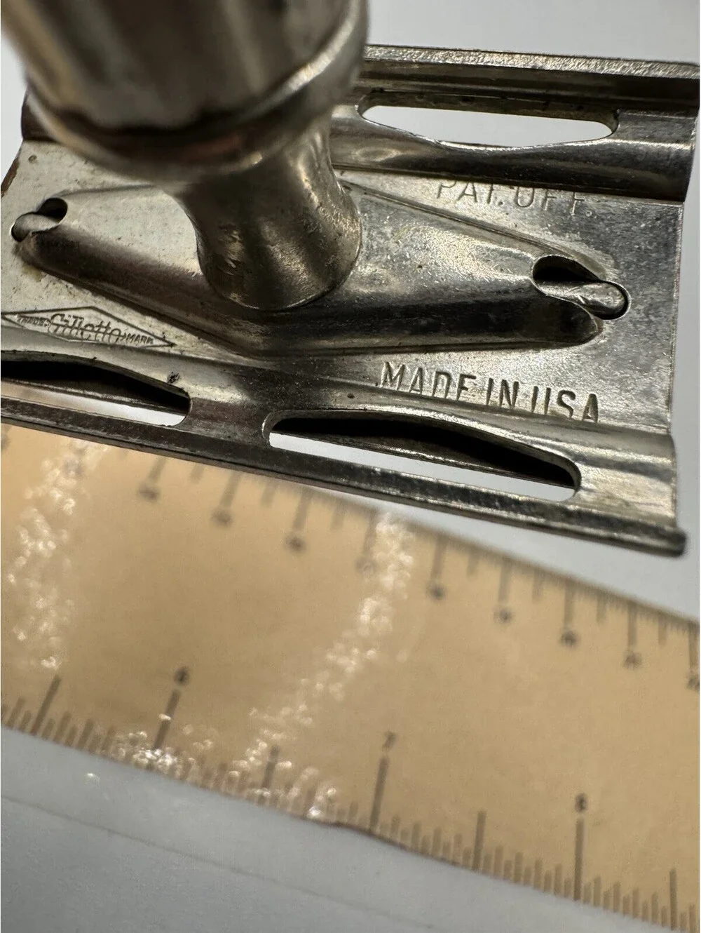 Vintage Gillette Fat Handle Tech Safety Razor Made in USA Double Edge DE Razor